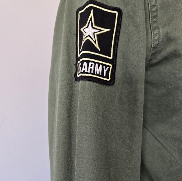 SHINE ORIGINAL Snake Charmer Men's Army Green Patchwork Jacket. Size Small - Picture 9 of 16